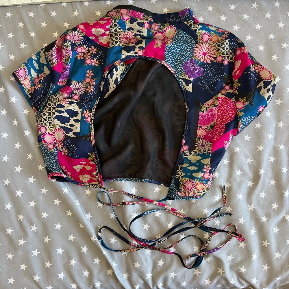 NWT Zara Chinese-Inspired Backless Crop Top